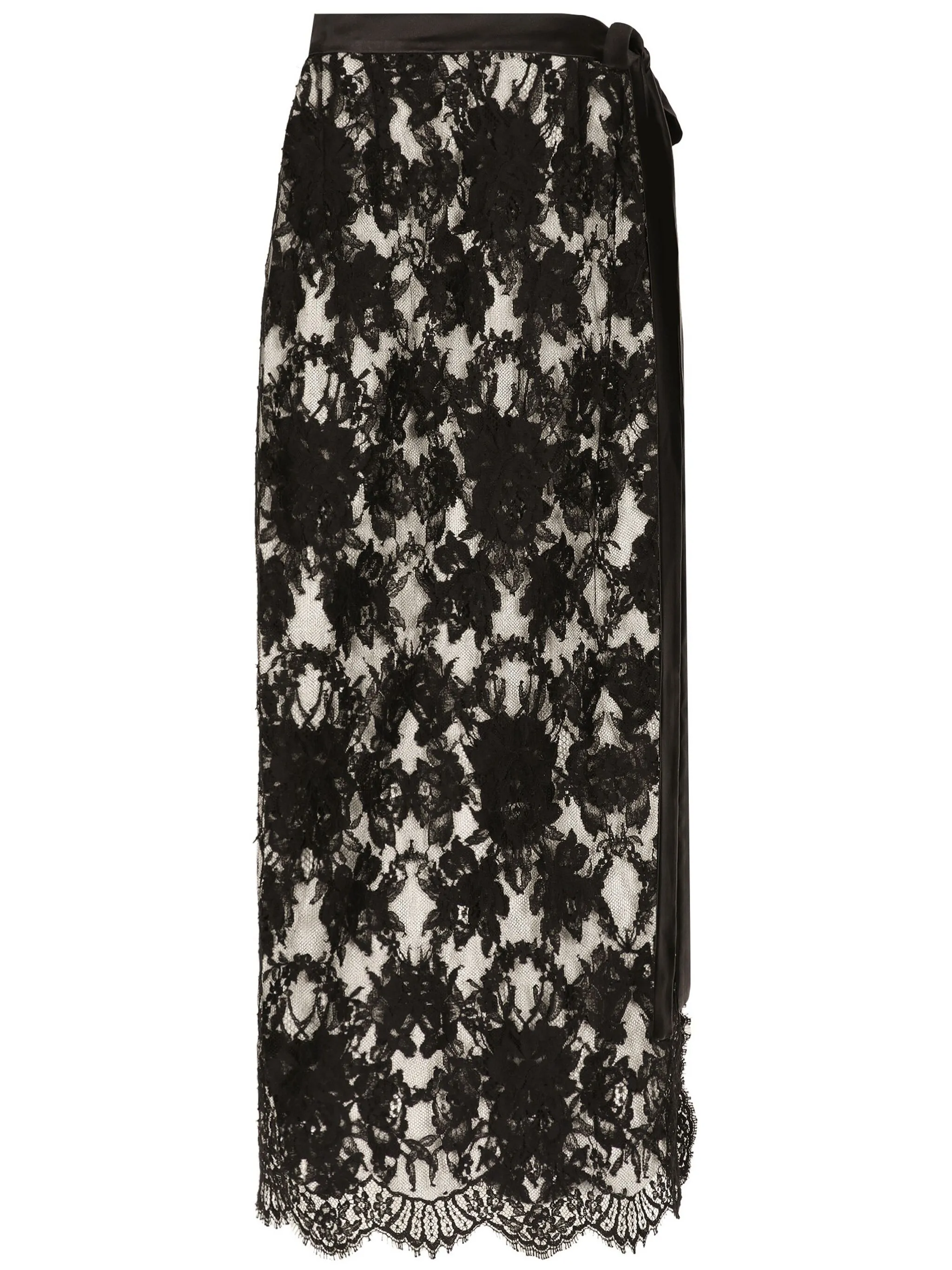 

Юбка миди с кружевом Dolce & Gabbana, черный