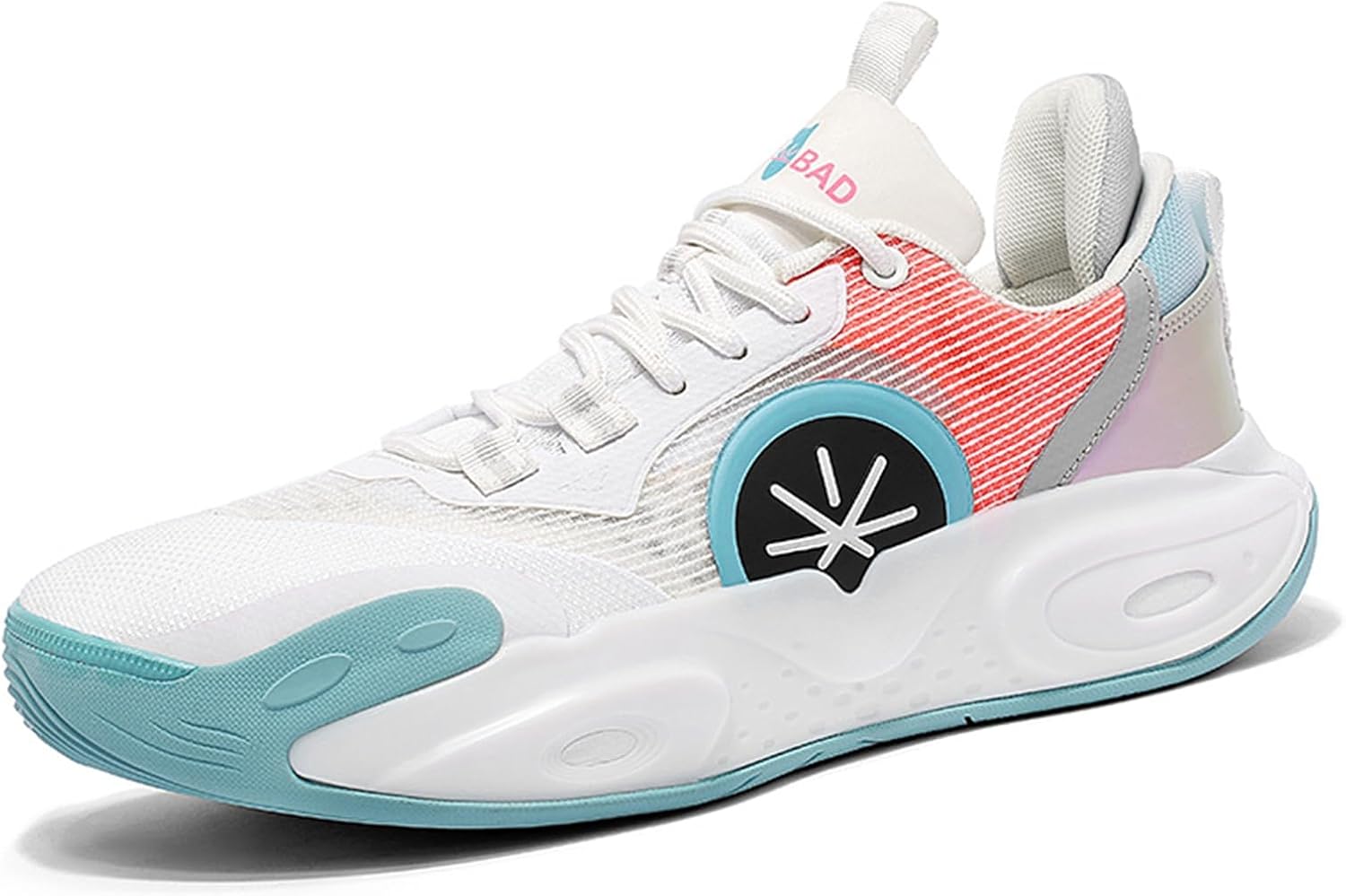 

Мужские баскетбольные кроссовки с высокой и мягкой подошвой, легкие, с круглым носком и шнуровкой, сетчатые, дышащие, средней высоты, подходят для тенниса и бега Qaoterod, белый
