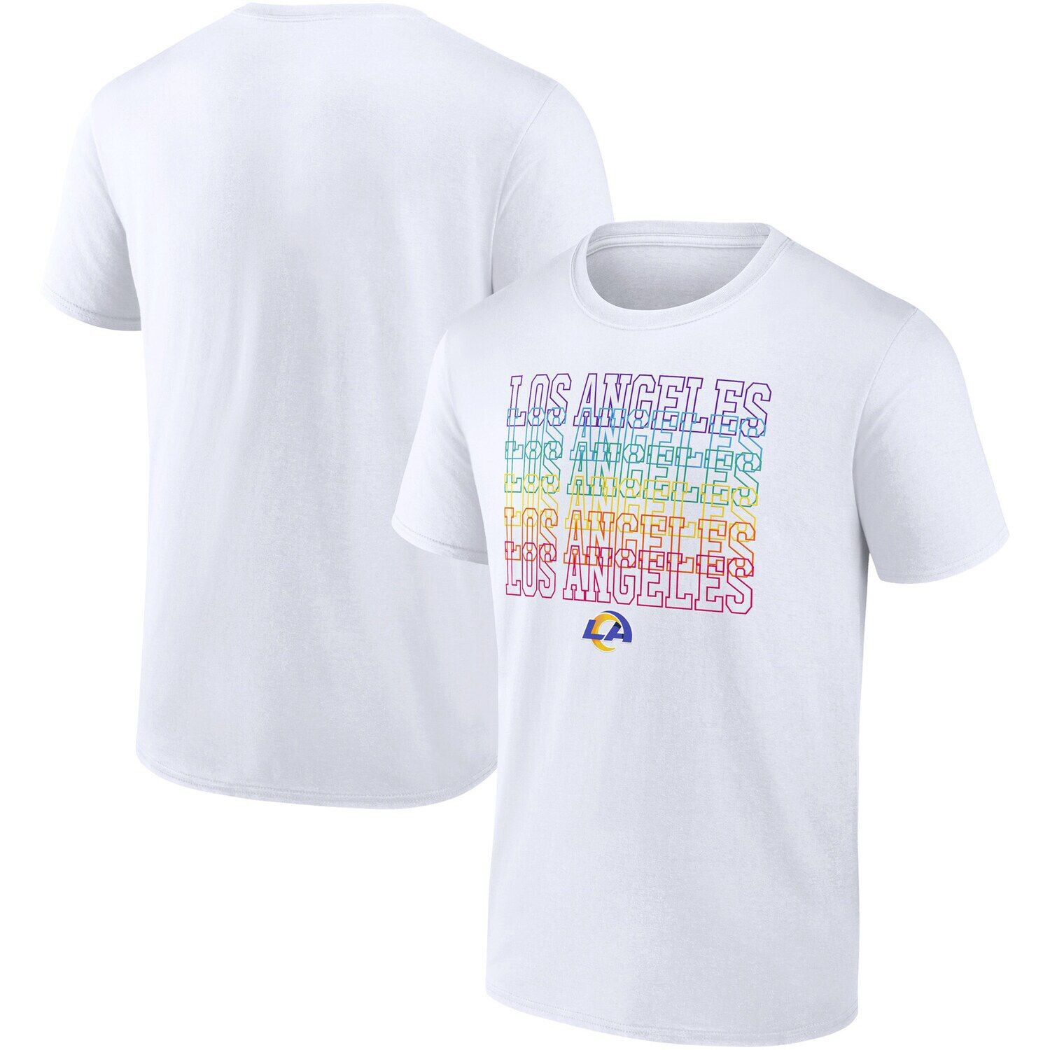 

Мужская белая футболка с логотипом Los Angeles Rams City Pride Team Fanatics, Белый, Мужская белая футболка с логотипом Los Angeles Rams City Pride Team Fanatics