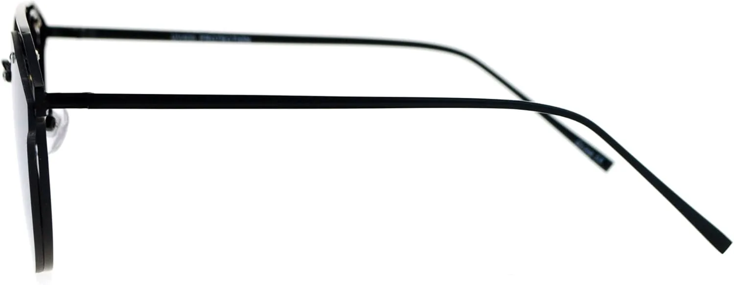 

Женские солнцезащитные очки в модном стиле с изогнутой металлической оправой и зеркальными линзами, защищающими от УФ-излучения (UV400) PASTL, Black (Silver Mirror)