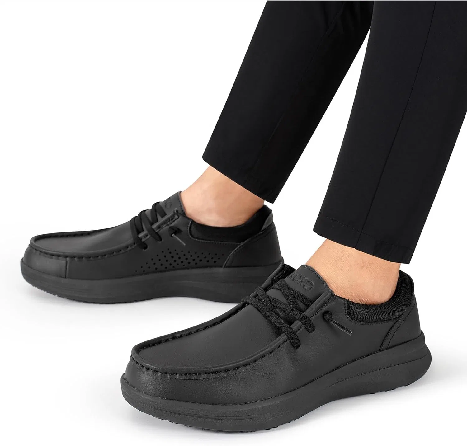 Водонепроницаемая рабочая обувь Zapatos Trabajo для работы в сфере общественного питания, для поваров и кухонного персонала FINKOKO, Fk01 Black — фото 2