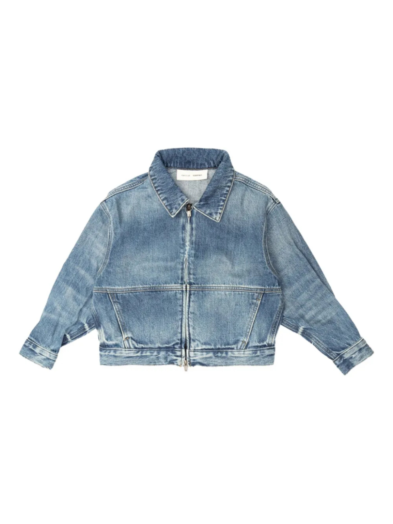 

FEAR OF GOD ESSENTIALS KIDS джинсовая куртка с застежкой-молнией спереди, синий