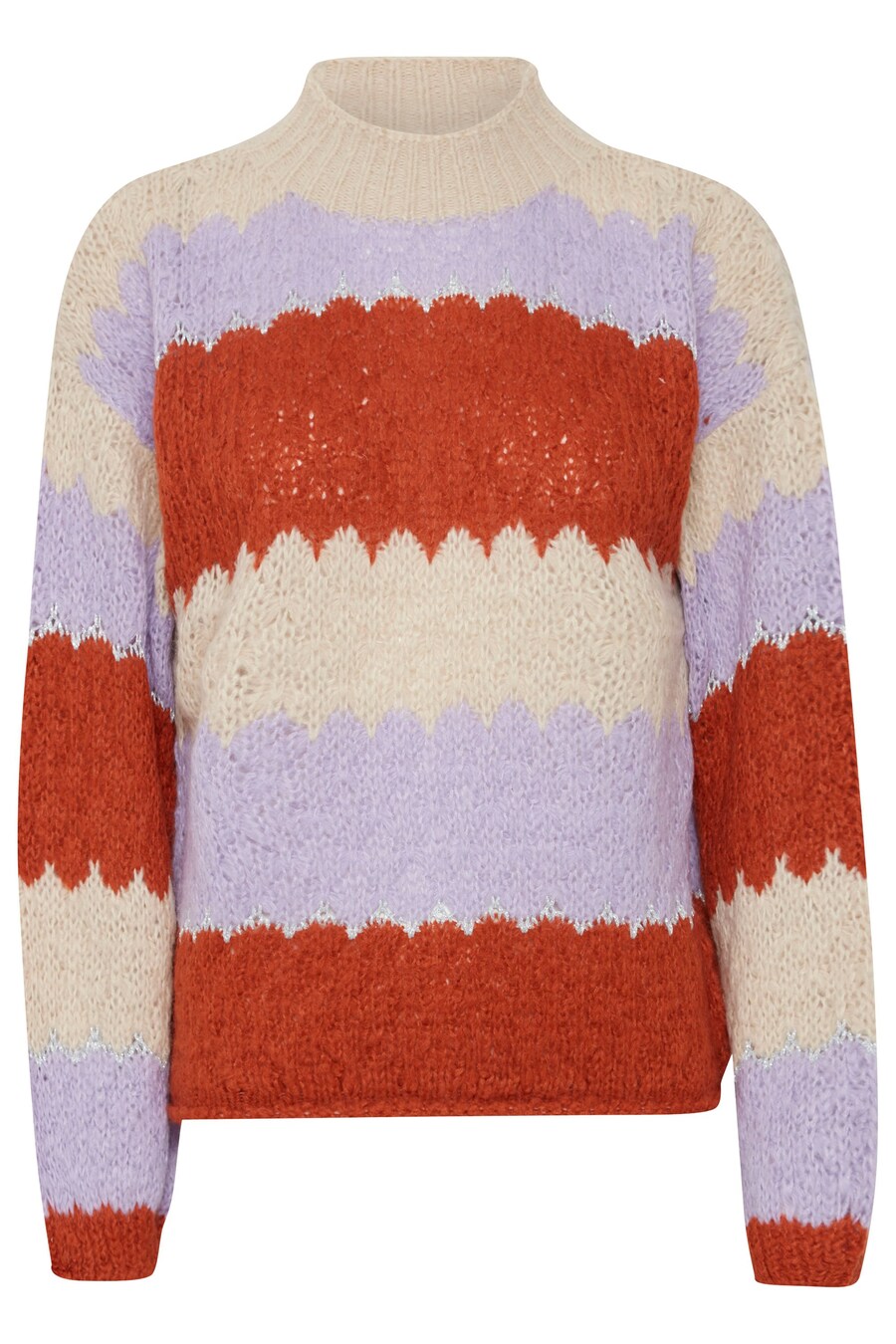 

Свитер ICHI Hosansa Ls3, цвет Cream/Light purple/Rusty red