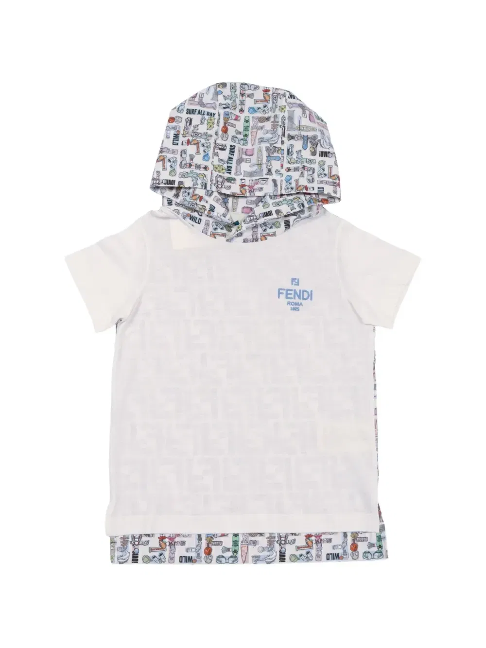 Базовая футболка Fendi Kids, белый