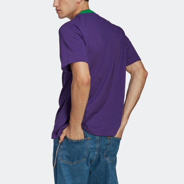 Футболка Men's adidas originals Trefoil Tee Solid Color Logo Printing Round Neck Pullover Short Sleeve Purple T-Shirt, фиолетовый — фото 4