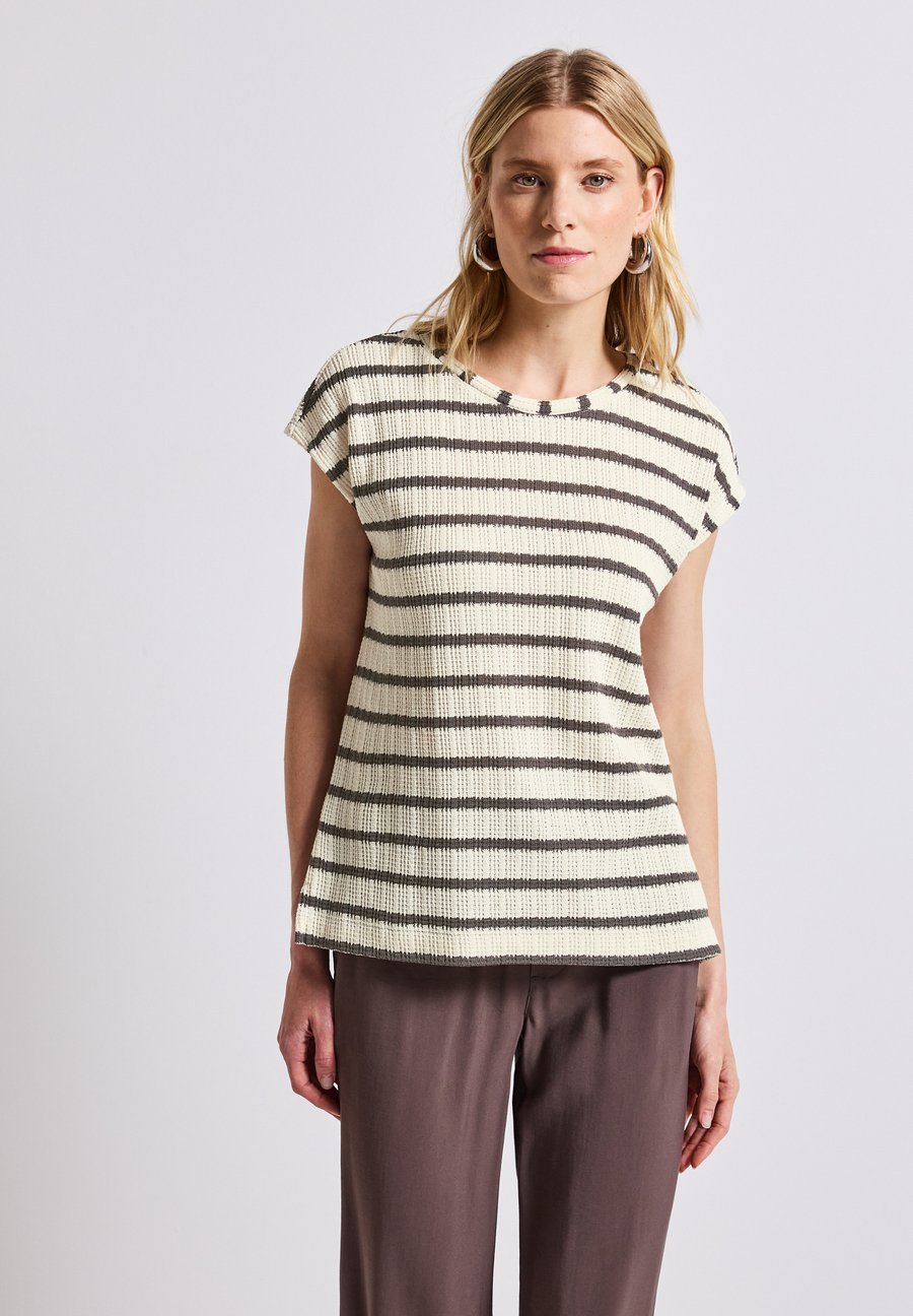 

Футболка Street One LOOK STREIFEN, Braun/Mottled Brown, Коричневый, Футболка Street One LOOK STREIFEN, Braun/Mottled Brown