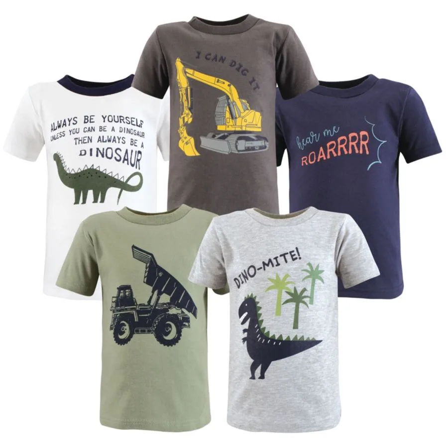Футболки с коротким рукавом и круглым вырезом Hudson Baby, Construction Dino