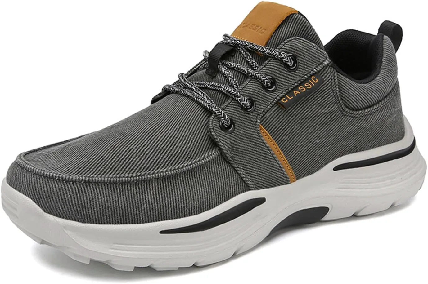 

Мужские кроссовки Canvas с широкой посадкой, повседневные, с легкой подошвой против скольжения, с поддержкой свода стопы, модные кроссовки, обувь для лодки, ортопедическая обувь Aceptolcom, серый