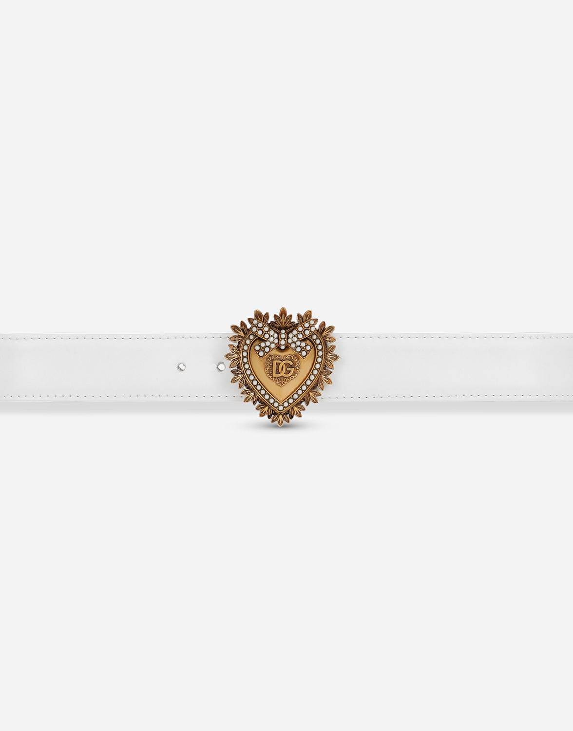 Ремень leather devotion Dolce & Gabbana, белый — фото 2