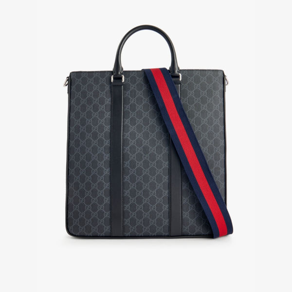 

Сумка-Тоут из холщовой ткани с монограммным принтом Gucci, черный