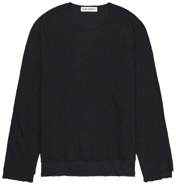 

Футболка Our Legacy Double Lock Long-Sleeve T-Shirt 'Black Crochet Stripe', черный