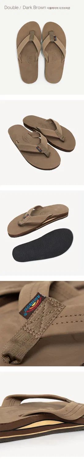 Мужские тёмно-коричневые вьетнамки Double Layer от Rainbow Sandals — фото 4