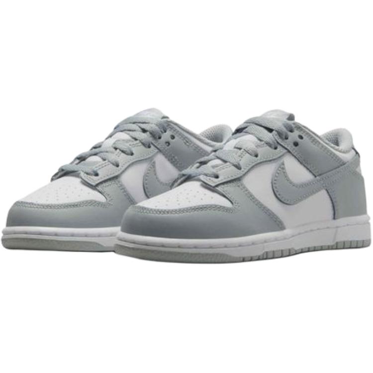 Nike Dunk противоскользящие износостойкие низкие детские скейтбординг кроссовки white gray для детей 3-7 лет — фото 4