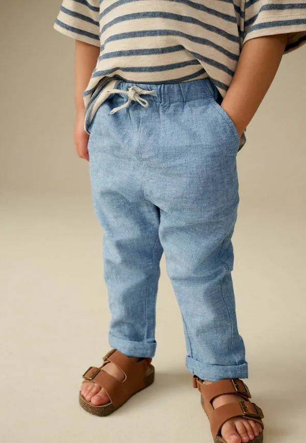 Брюки стандартного кроя из смешанной ткани Next, Chambray Blue — фото 3