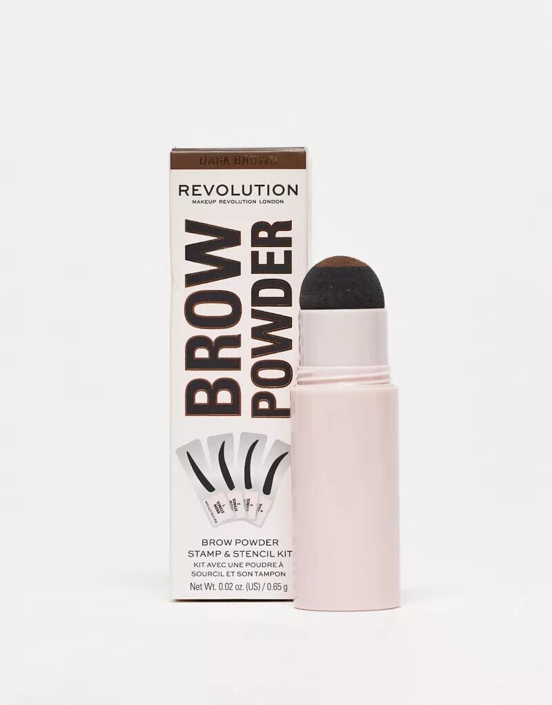 

Revolution – Brow Powder – пудра для бровей со штампом и трафаретами - темно-коричневый