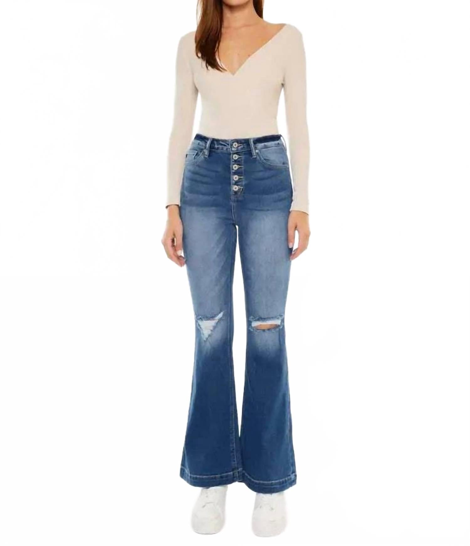 

Джинсы Lindsey Petite цвета средней стирки Kancan, Medium Stone Wash