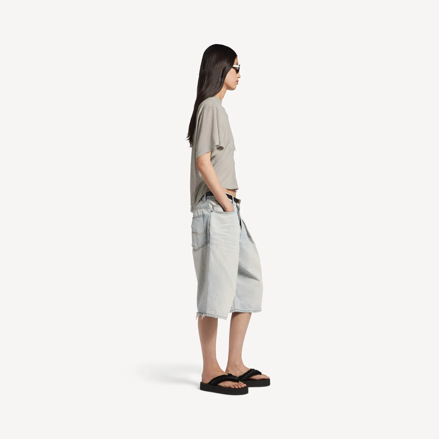 BALENCIAGA Женский топ серого цвета — фото 3