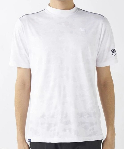 

Футболка-поло с высоким воротником и коротким рукавом, сетчатая, экоматериал FILA GOLF, белый