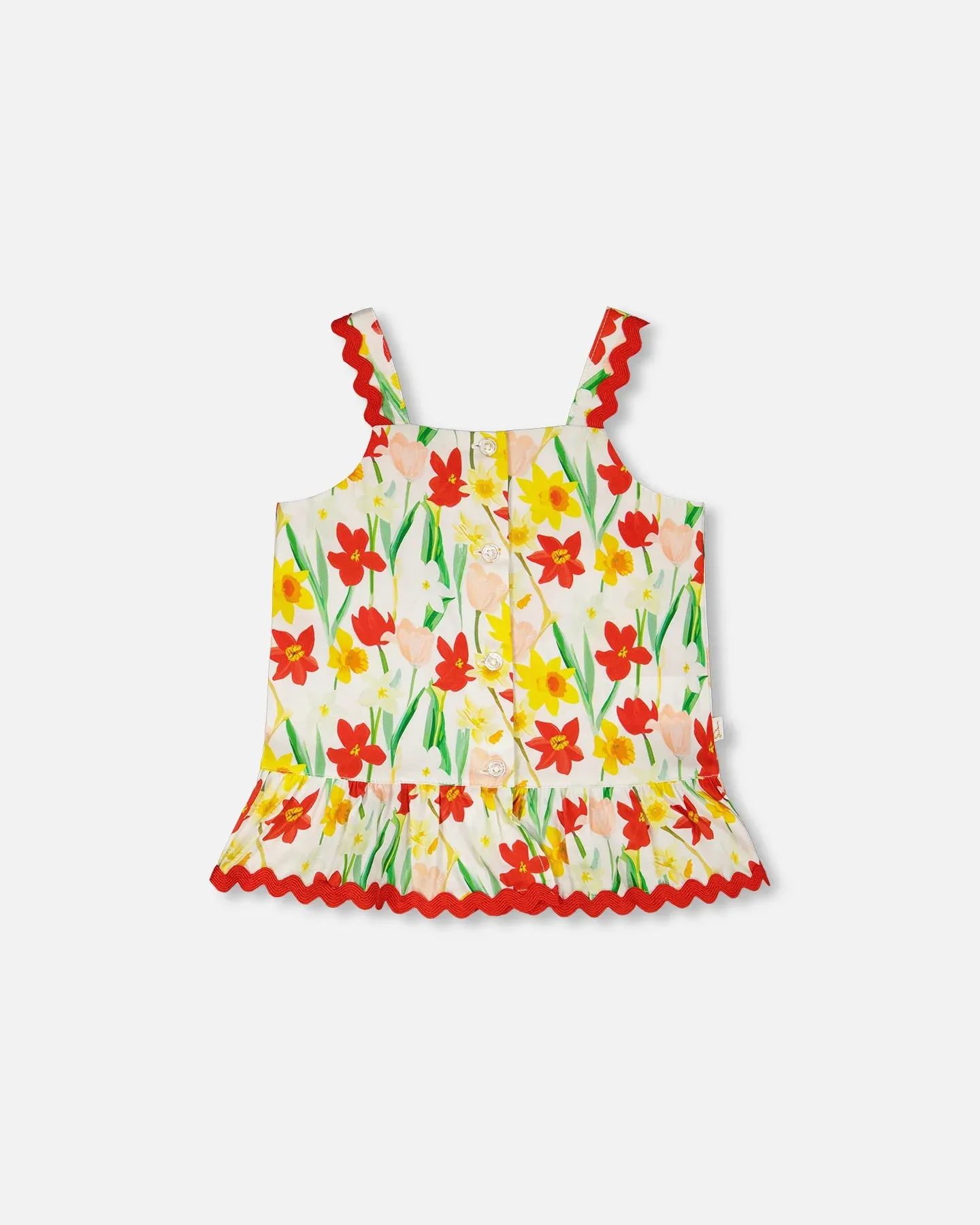 Топ Viscose из вискозы белый с принтом Daffodil Deux Par Deux