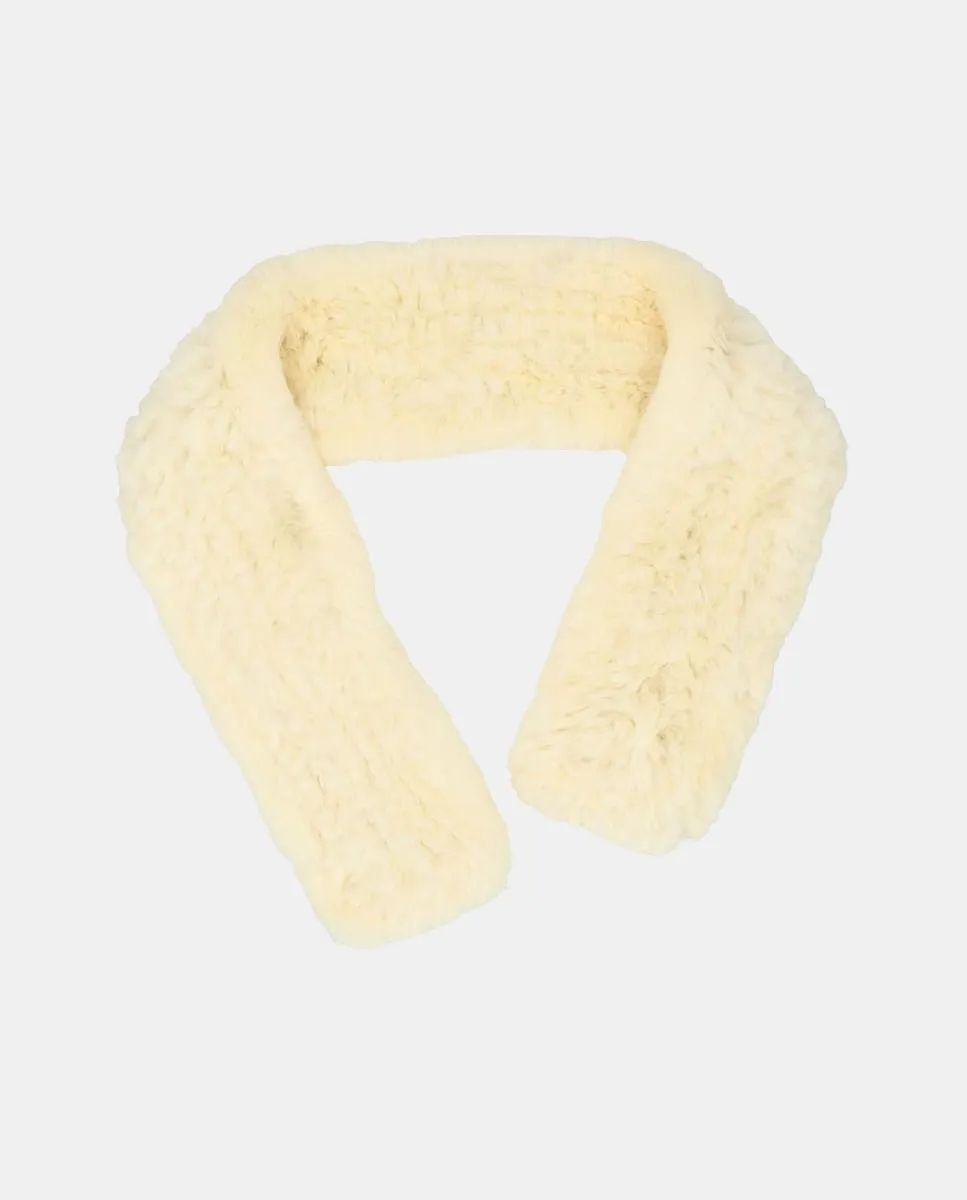 

Шарф из меха рекса IN.ES, кремовый