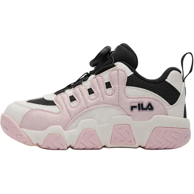 FILA KIDS Детские баскетбольные кроссовки низкие Pink White с технологией BOA, нескользящие и устойчивые к истиранию