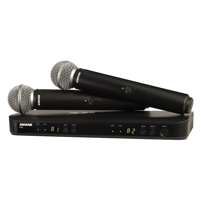 

Беспроводная микрофонная система Shure BLX288/SM58 Handheld Wireless Microphone System - J11: 596-616 MHz