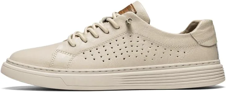 

Мужские кроссовки для скейтбординга, кожа, дышащие, противоскользящие, весна/лето/осень Abnkarwin, бежевый