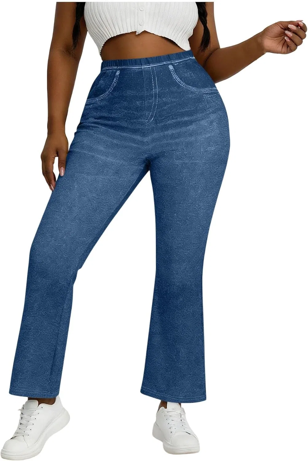 Джинсы Flare, Wide Leg, Dark Blue