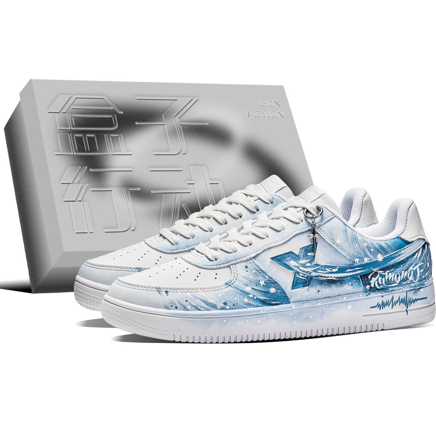 

XTEP Кроссовки для скейтбординга мужские Air Force One низкие синие противоскользящие износостойкие