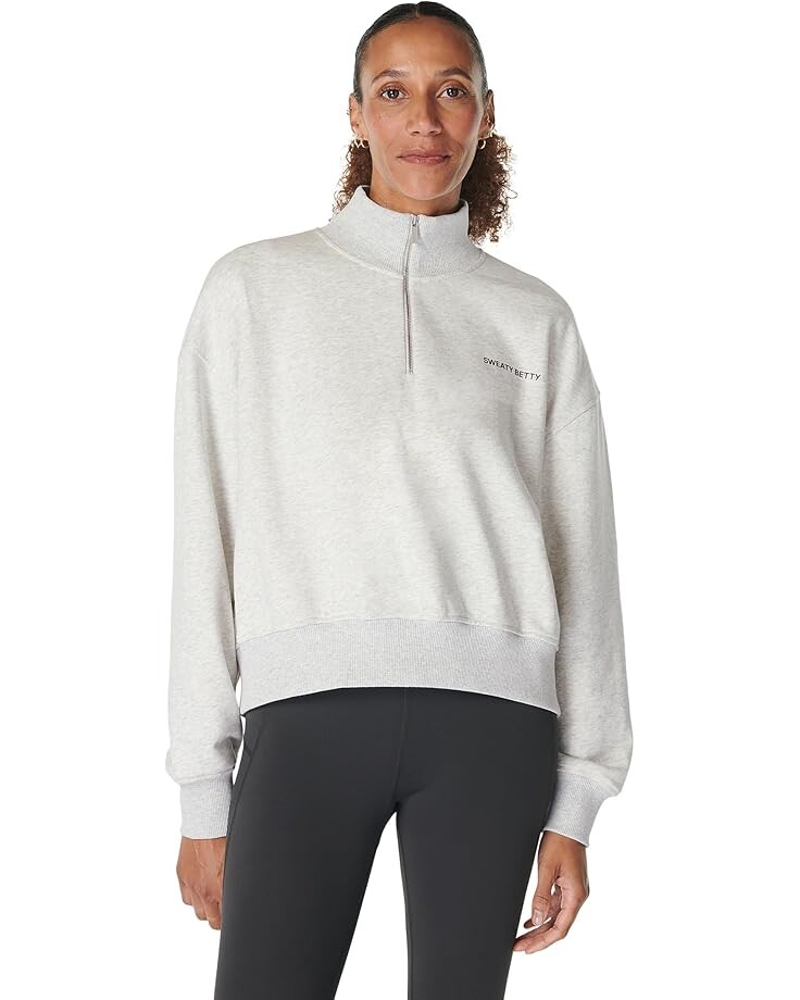 

Толстовка Sweaty Betty Revive Crop Half Zip, цвет Ice Grey Marl