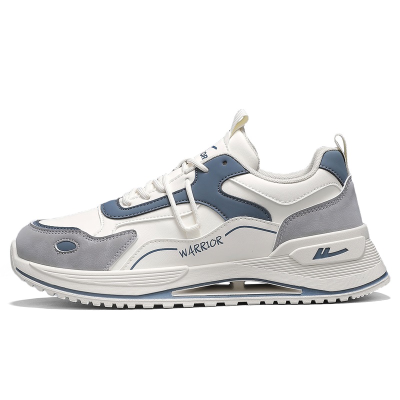 

Мужские повседневные кроссовки Low top с поддержкой, амортизацией, устойчивостью к скольжению и истиранию WARRIOR, бежевый серый синий