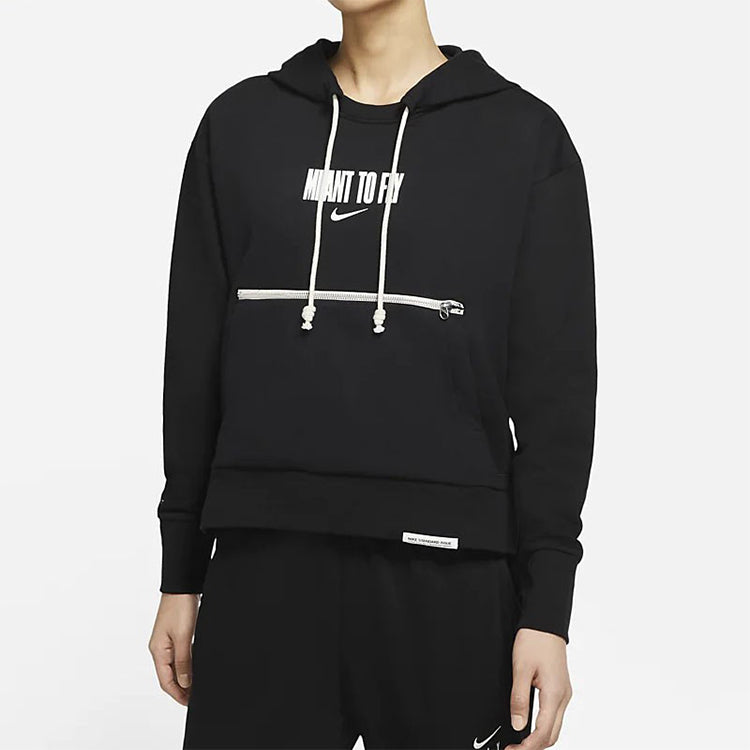 (WMNS) Повседневная спортивная толстовка Nike с принтом для баскетбола, черная — фото 4