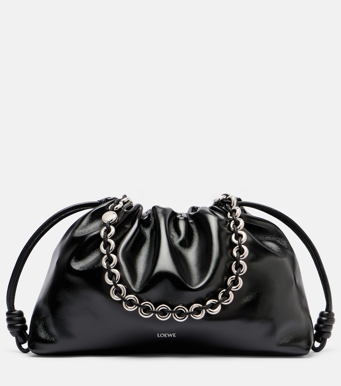 

Фламенко большая кожаная сумка через плечо Loewe, черный