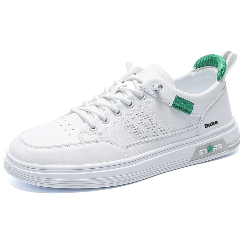 

Нескользящие низкие кроссовки для скейтбординга для мужчин BAKE, White Green