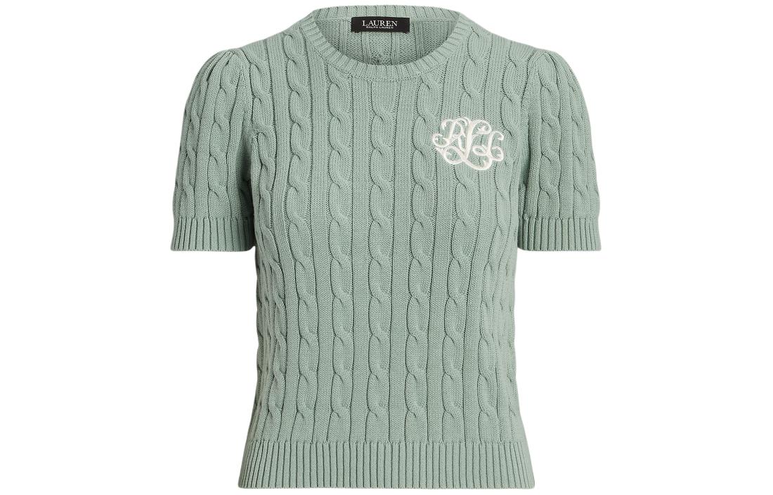 

LAUREN RALPH LAUREN SS24 Вязаный свитер женский светло-зеленый