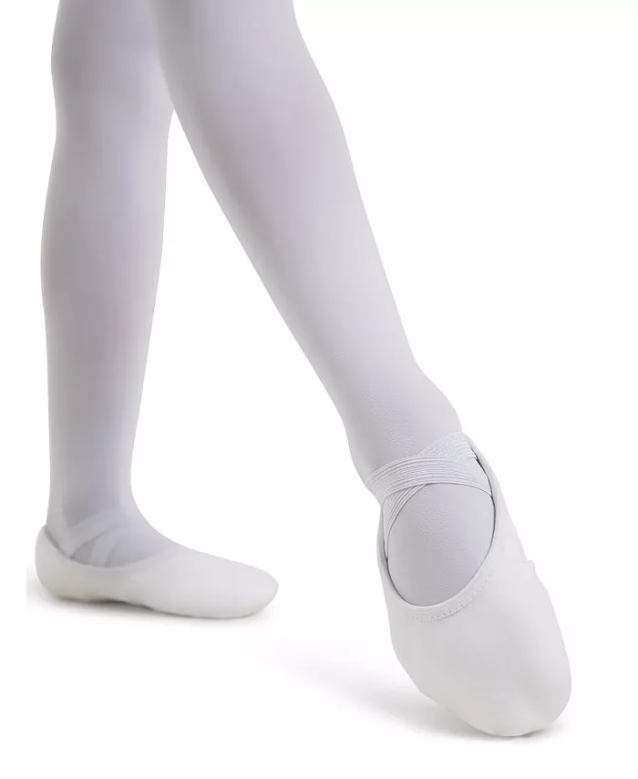 Детские балетки Hanami из холста, цвет "мокко" Capezio, белый — фото 3