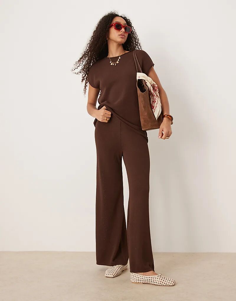 

Трикотажные брюки ASOS DESIGN шоколадного цвета