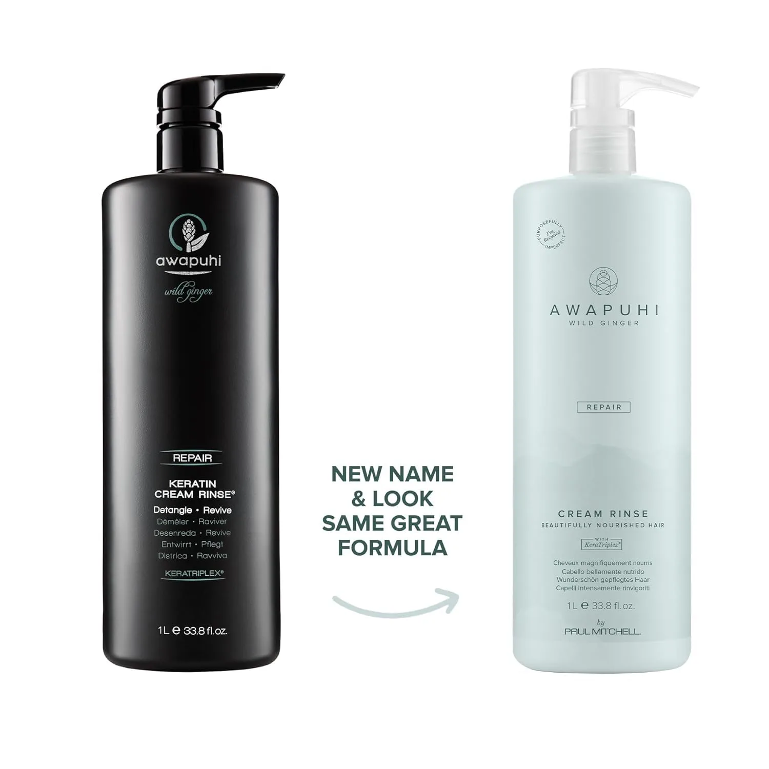 Набор Awapuhi Wild Ginger Paul Mitchell Repair Liter Duo Set, шампунь + кондиционер, для сухих и поврежденных волос. — фото 3