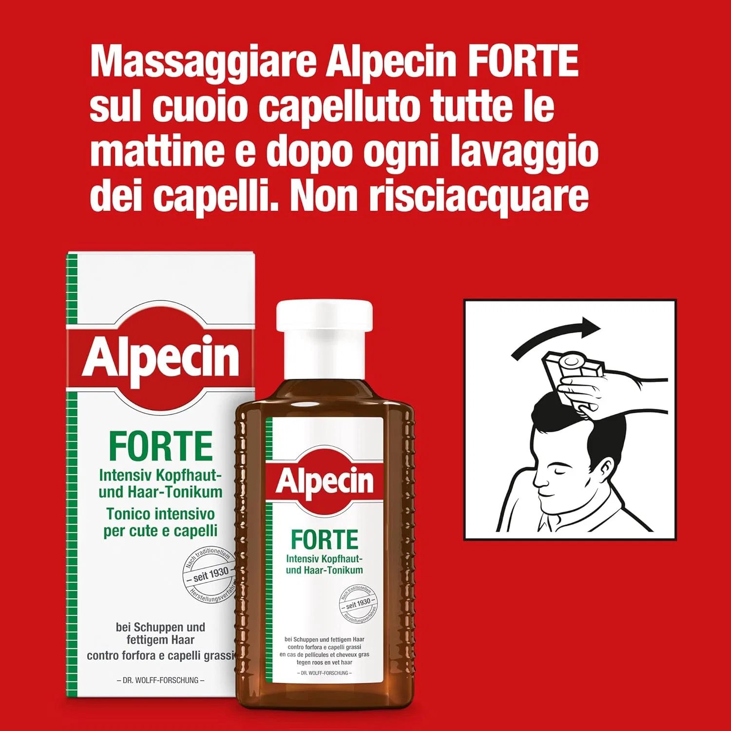 Тоник Alpecin Forte, 3 x 200 мл, против перхоти и частого выпадения волос Alpecin — фото 3