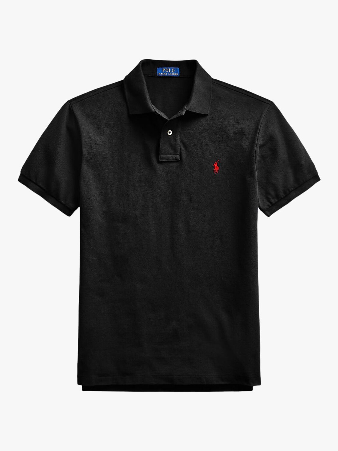 Рубашка-поло приталенного кроя с короткими рукавами Polo Ralph Lauren, черная поло — фото 4