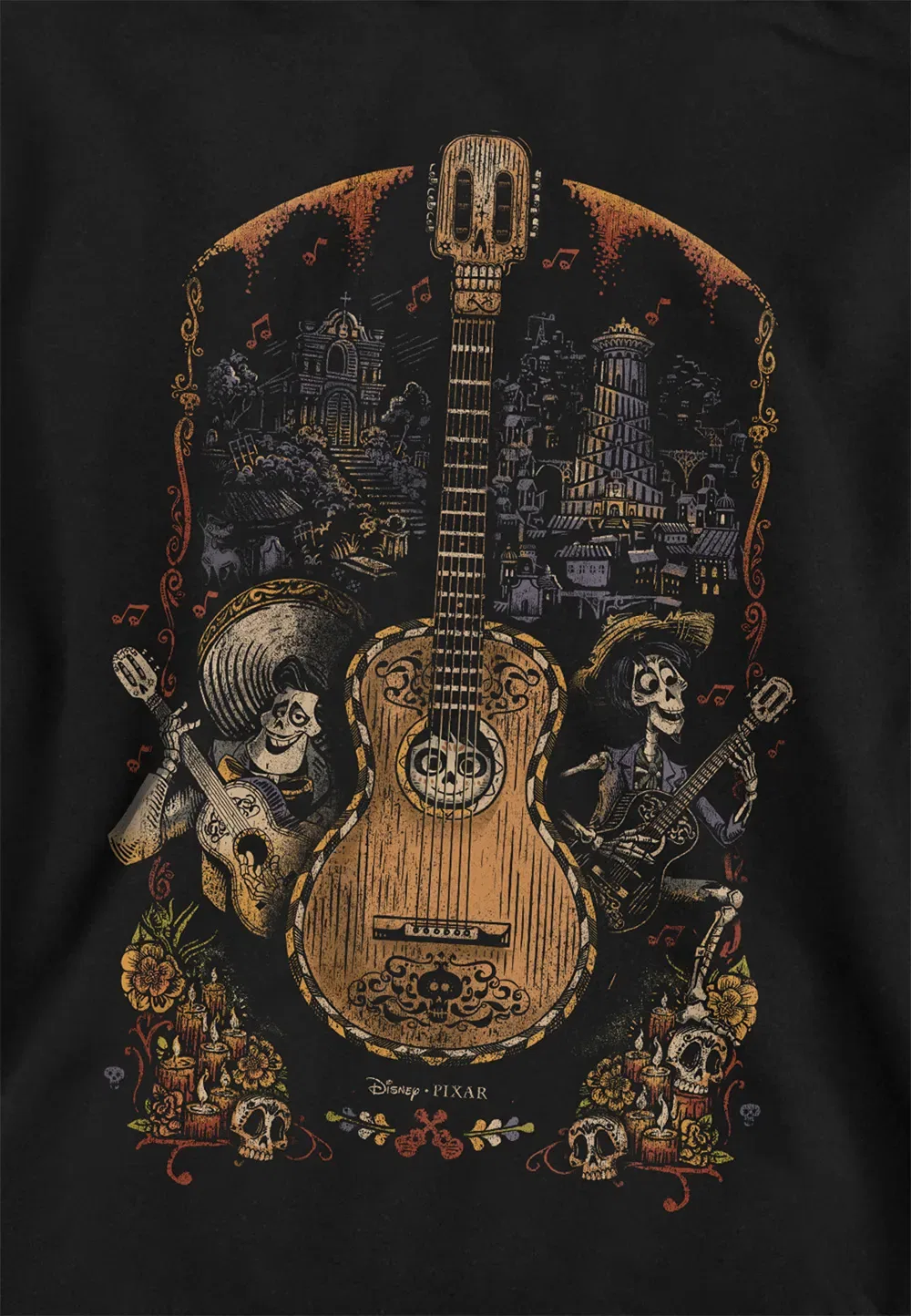 Худи для детей Coco Painted Poster With Guitar, Disney, черный — фото 2
