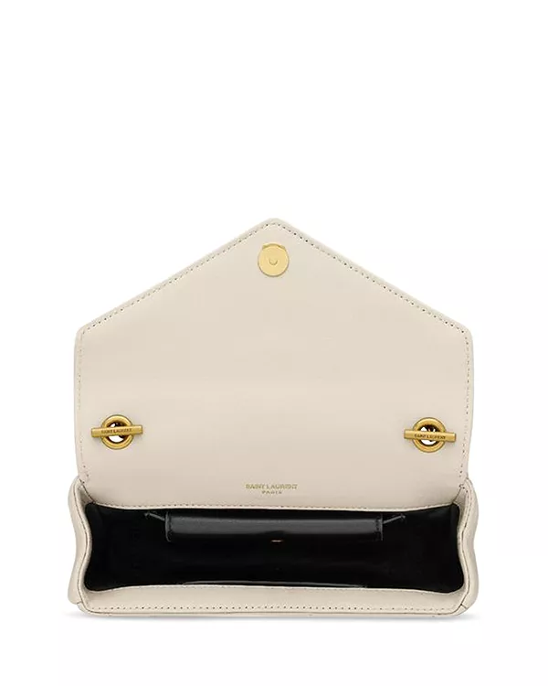 Мини-Сумочка Loulou из овечьей кожи Saint Laurent, белый — фото 2