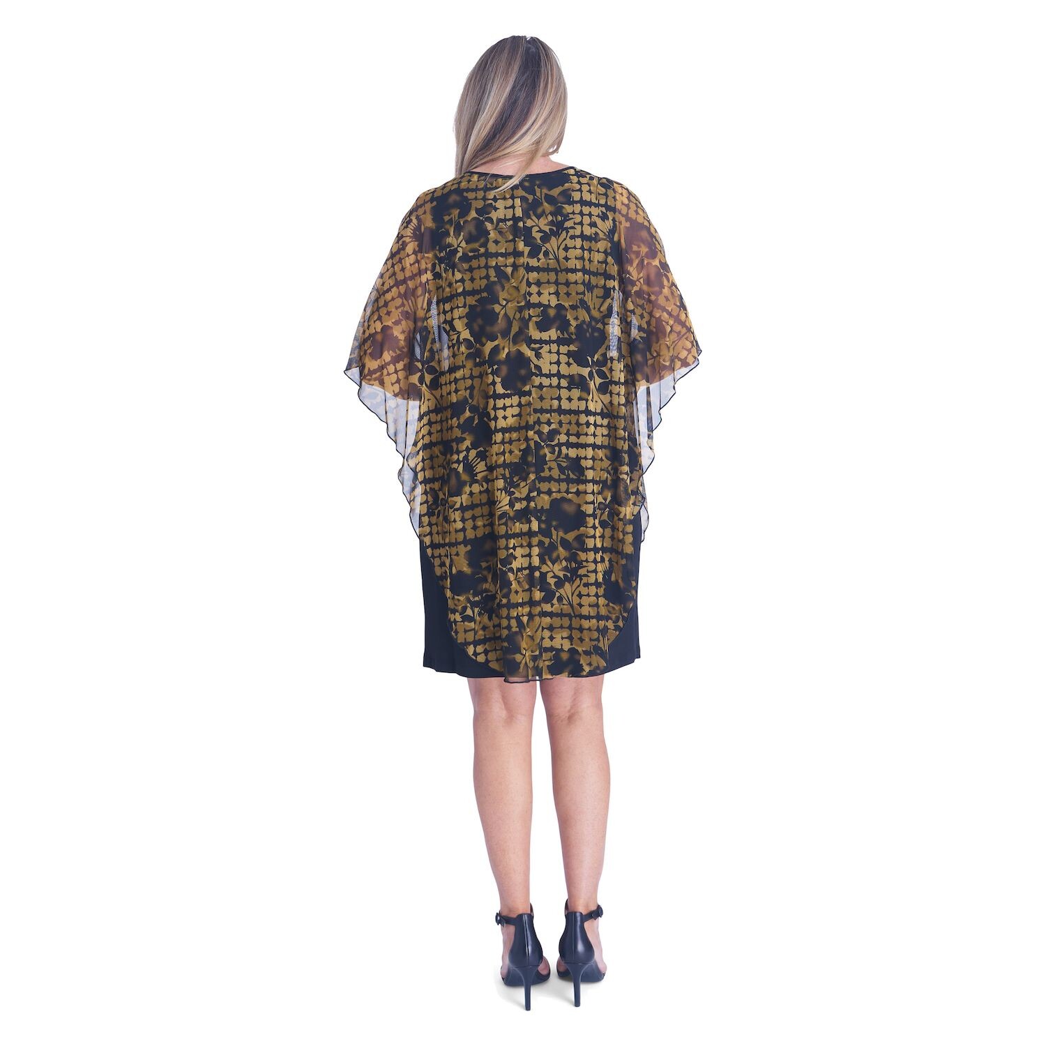 

Женское платье с сетчатым наложением и связной одеждой Connected Apparel