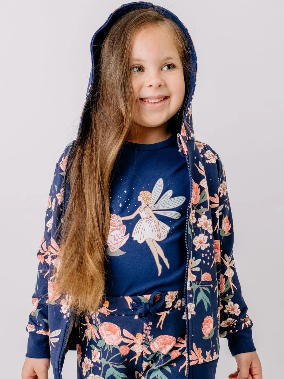 Толстовка на молнии 'Walkiddy - Fairies and Flowers Sweat Jacket' Walkiddy, Navy — фото 3
