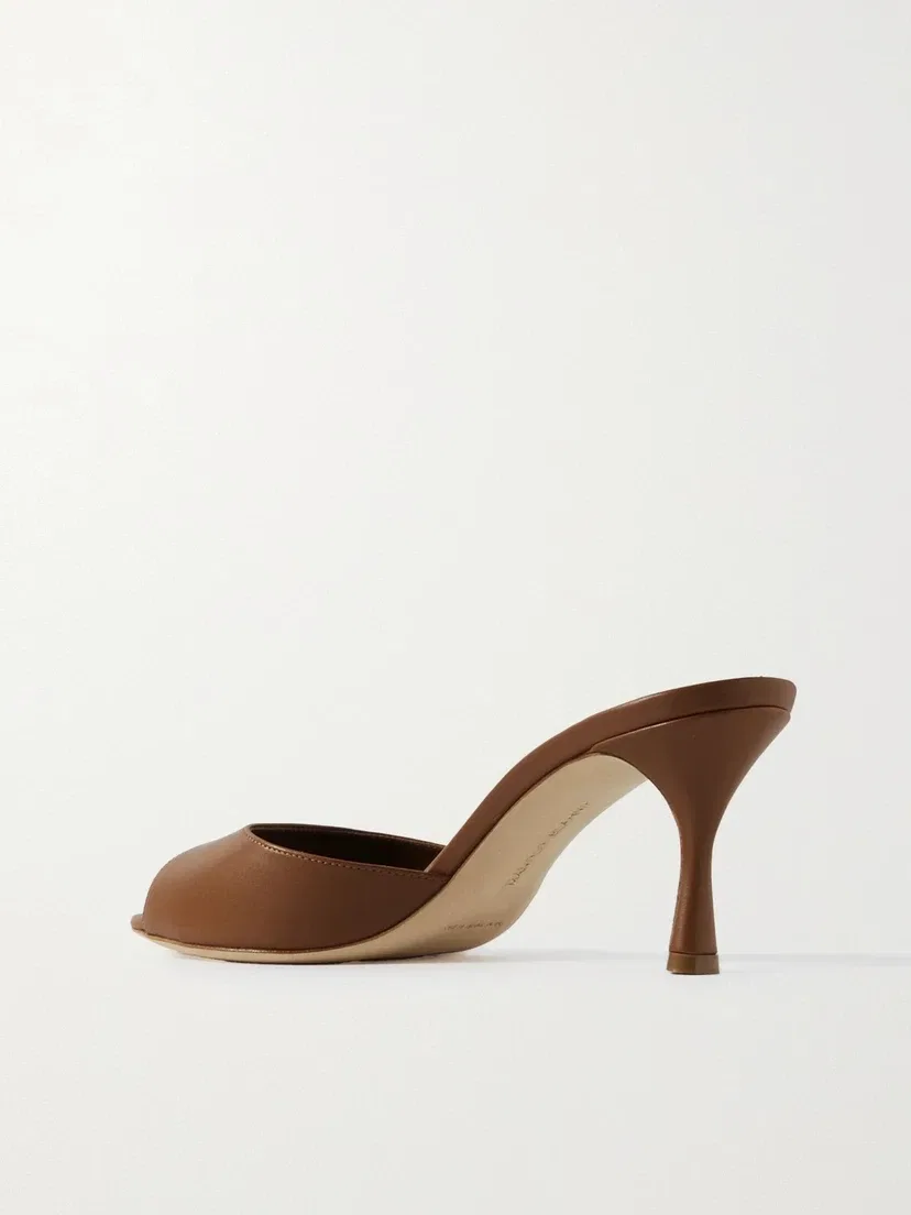 Кожаные мюли Jada 70 Manolo Blahnik, коричневый — фото 3