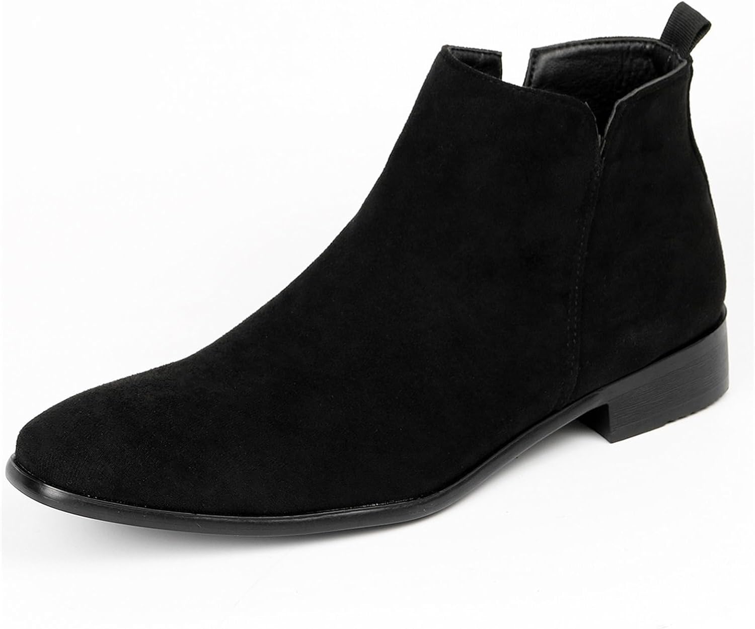

Мужские ботинки челси, удобные замшевые ботинки для делового стиля, модные нескользящие ботильоны с боковой молнией, повседневные, деловые, рабочие Generic, черный
