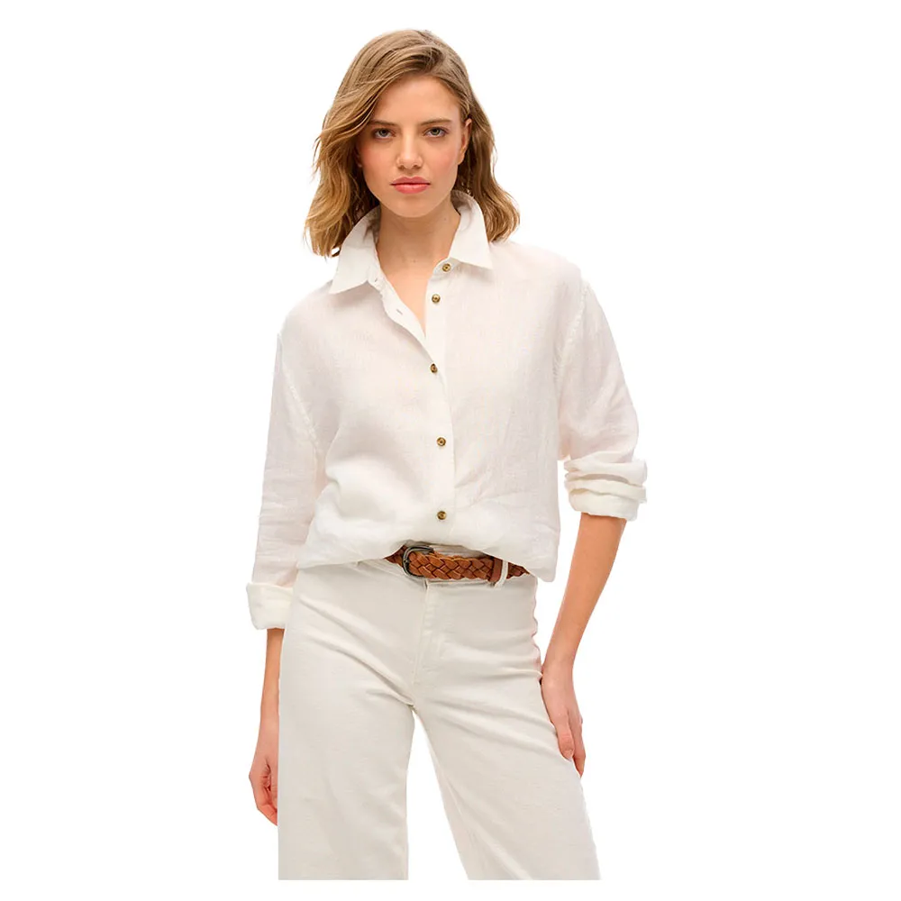 

Рубашка с длинным рукавом Superdry Casual Linen Boyfriend, белый