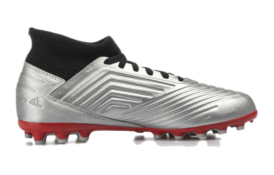 Predator серия 19.3 Износостойкие низкие детские футбольные бутсы Silver Black Kids' Adidas — фото 2