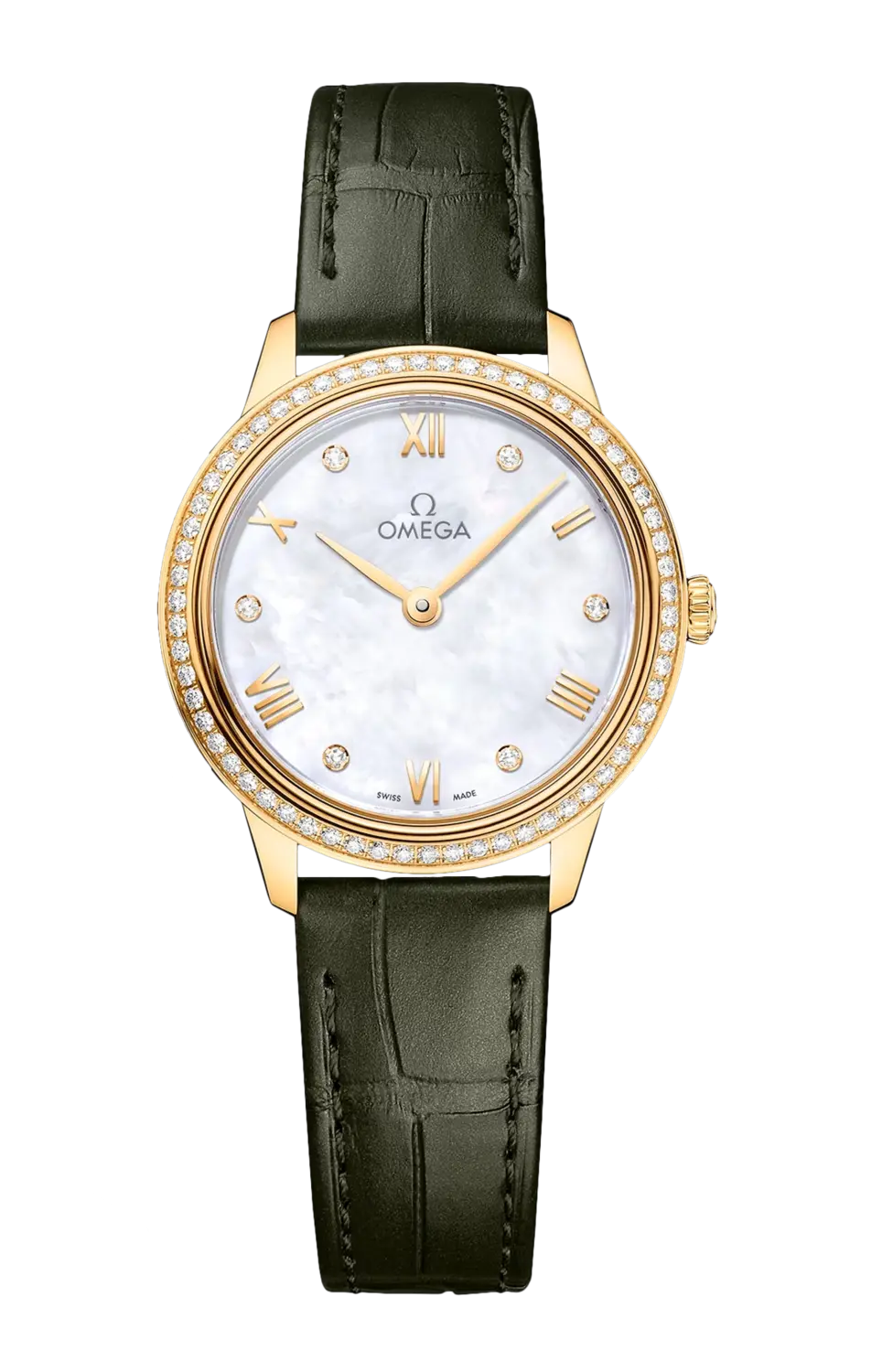 

Часы Omega De ville prestige quartz из желтого золота с бриллиантами 27,5 мм