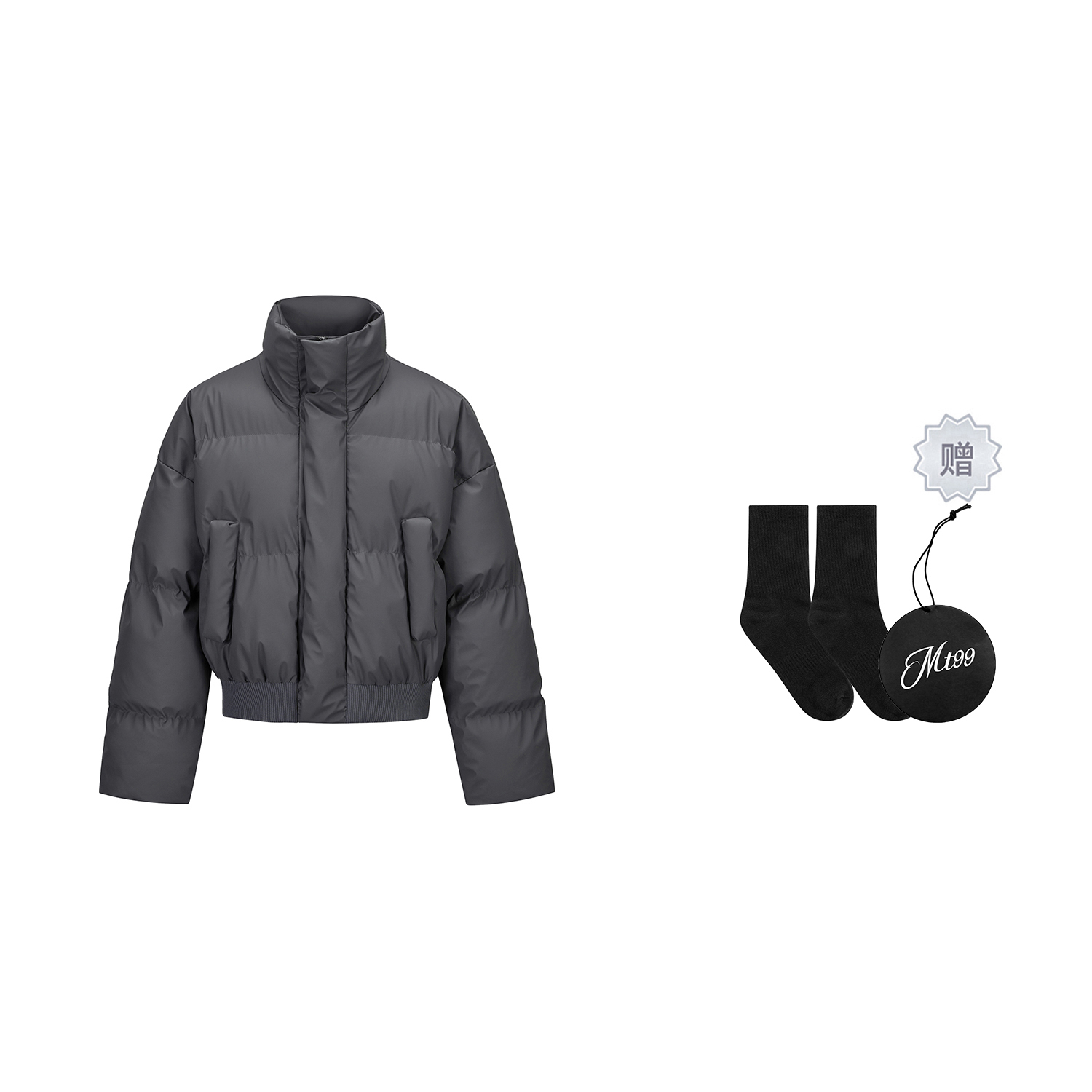 

Пуховая куртка унисекс с воротником-стойкой, утепленная пуховая куртка Mt99, space серый (gift edition)